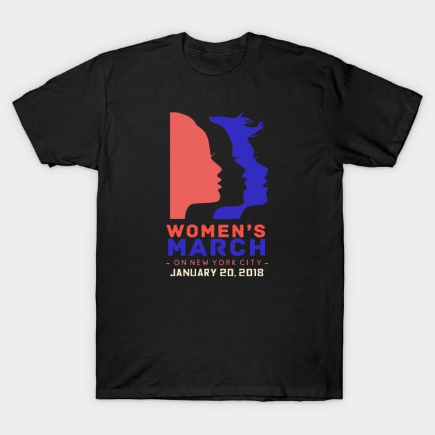 women's march new york city T-Shirt by zakytuntun